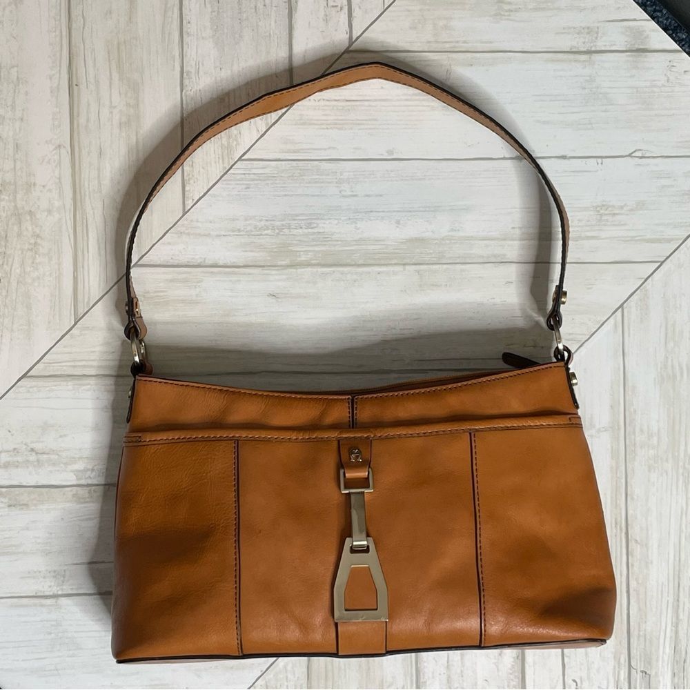 VINTAGE Aigner Beige Tan Leather Shoulder Bag Purse